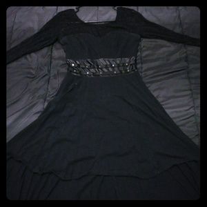 Black lace sleeve dress